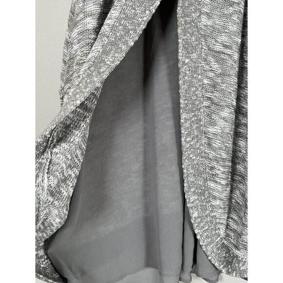 Torrid Sweater Women 14 Gray Pullover Cold Shoulder Neutral Minimalist Festive - Picture 7 of 13